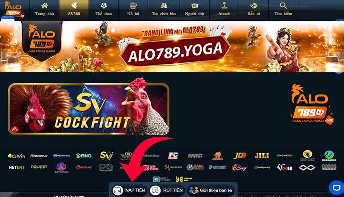 Trên giao diện trang chủ chọn vào ô Nạp Tiền