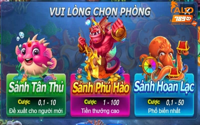 3 sảnh chơi trong dàn sao đánh cá tại ALO789