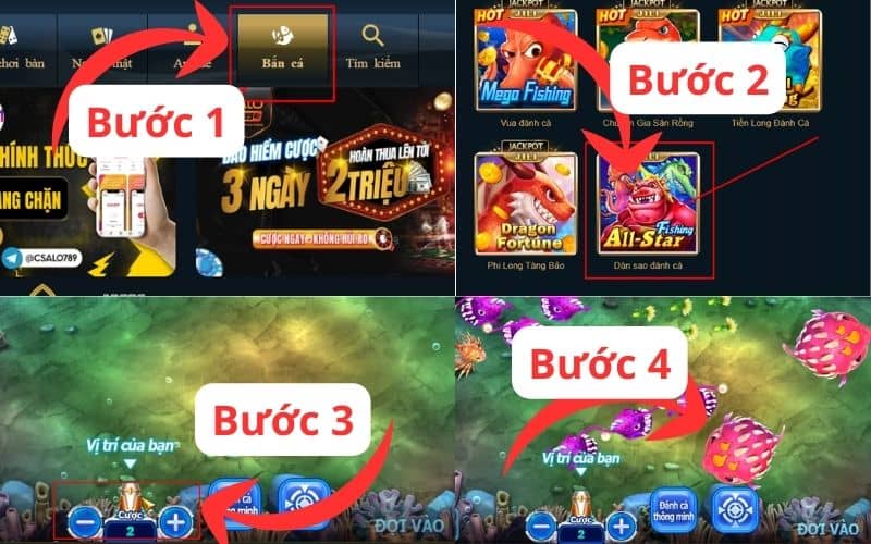 Hướng dẫn các bước tham gia trò chơi Dàn Sao Đánh Cá tại ALO789